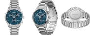 BOSS Dapper Men's Chronograph Silver-Tone Stainless Steel Bracelet Watch 43mm